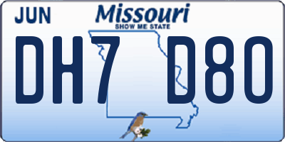 MO license plate DH7D8O