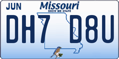MO license plate DH7D8U