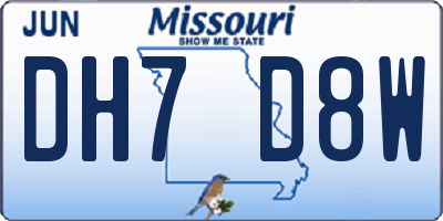 MO license plate DH7D8W