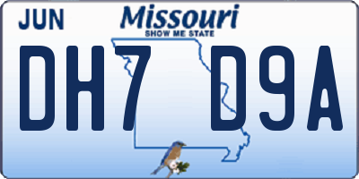 MO license plate DH7D9A