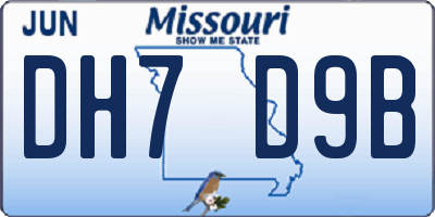 MO license plate DH7D9B