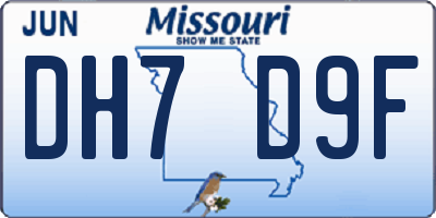 MO license plate DH7D9F