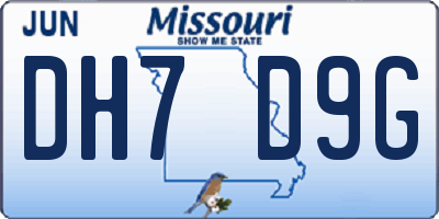 MO license plate DH7D9G