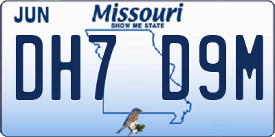 MO license plate DH7D9M