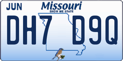 MO license plate DH7D9Q
