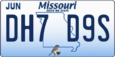 MO license plate DH7D9S