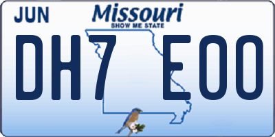 MO license plate DH7E0O