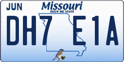 MO license plate DH7E1A