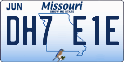 MO license plate DH7E1E