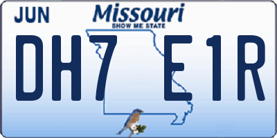 MO license plate DH7E1R
