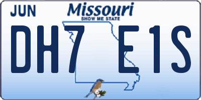 MO license plate DH7E1S