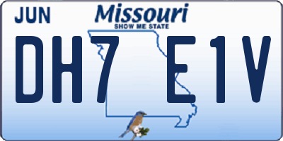 MO license plate DH7E1V