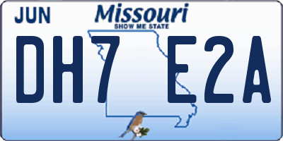 MO license plate DH7E2A