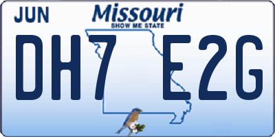 MO license plate DH7E2G