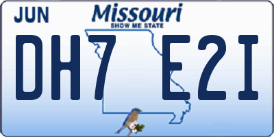 MO license plate DH7E2I