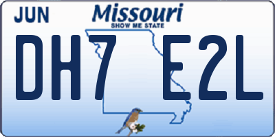 MO license plate DH7E2L