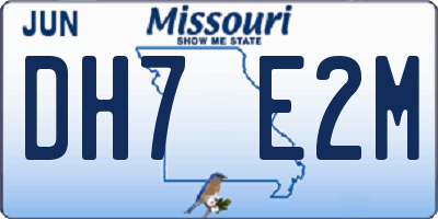 MO license plate DH7E2M