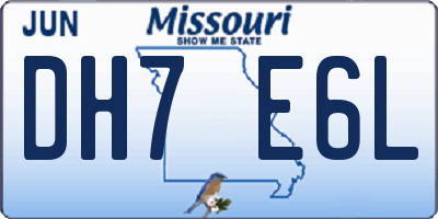 MO license plate DH7E6L