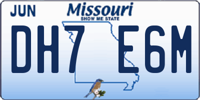 MO license plate DH7E6M