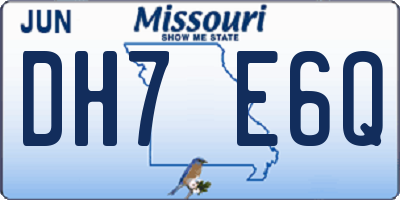 MO license plate DH7E6Q