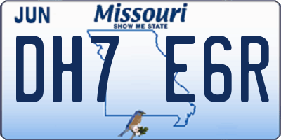 MO license plate DH7E6R