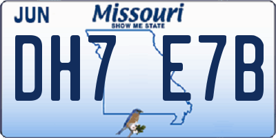 MO license plate DH7E7B