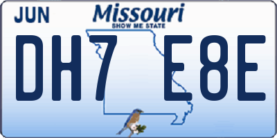 MO license plate DH7E8E