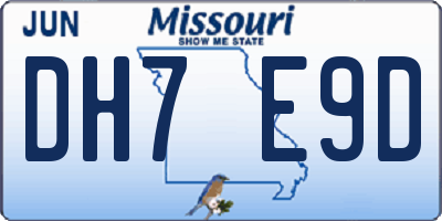 MO license plate DH7E9D