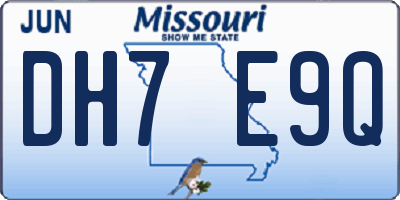 MO license plate DH7E9Q
