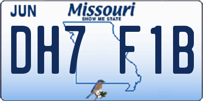 MO license plate DH7F1B