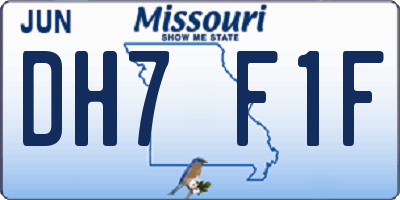 MO license plate DH7F1F
