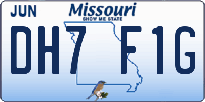 MO license plate DH7F1G