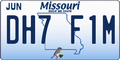 MO license plate DH7F1M