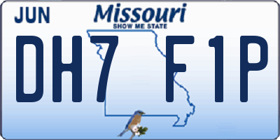 MO license plate DH7F1P