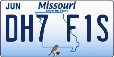 MO license plate DH7F1S