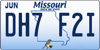 MO license plate DH7F2I