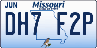 MO license plate DH7F2P
