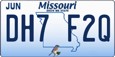MO license plate DH7F2Q