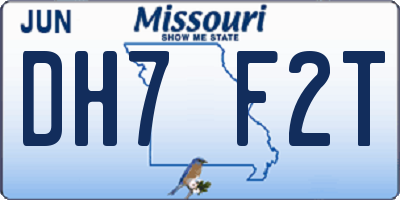 MO license plate DH7F2T