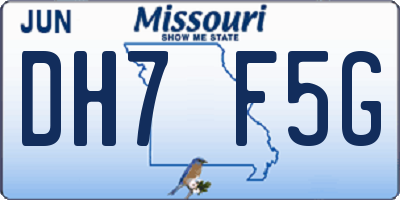 MO license plate DH7F5G