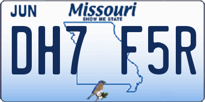 MO license plate DH7F5R
