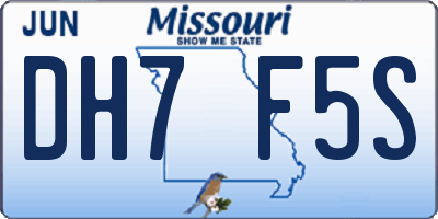 MO license plate DH7F5S