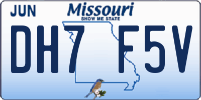 MO license plate DH7F5V