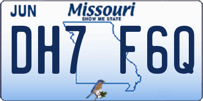 MO license plate DH7F6Q