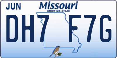 MO license plate DH7F7G