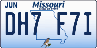 MO license plate DH7F7I