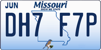 MO license plate DH7F7P