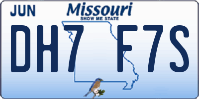 MO license plate DH7F7S