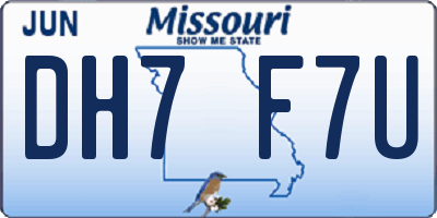 MO license plate DH7F7U