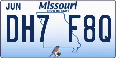 MO license plate DH7F8Q